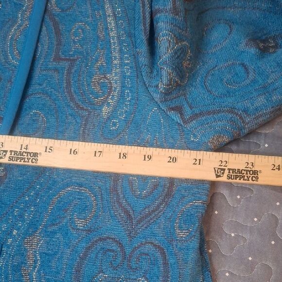 Denim & Co Blue Paisley Blazer size medium - Picture 4 of 5